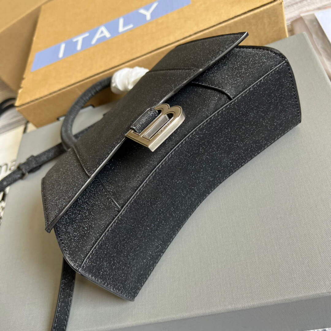 Balenciaga 592833 Flash drilling Hourglass XS Handbag Box  Black