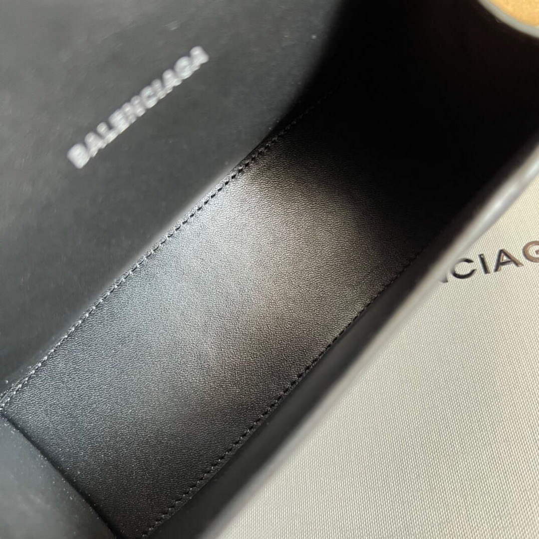 Balenciaga 592833 Flash drilling Hourglass XS Handbag Box  Black