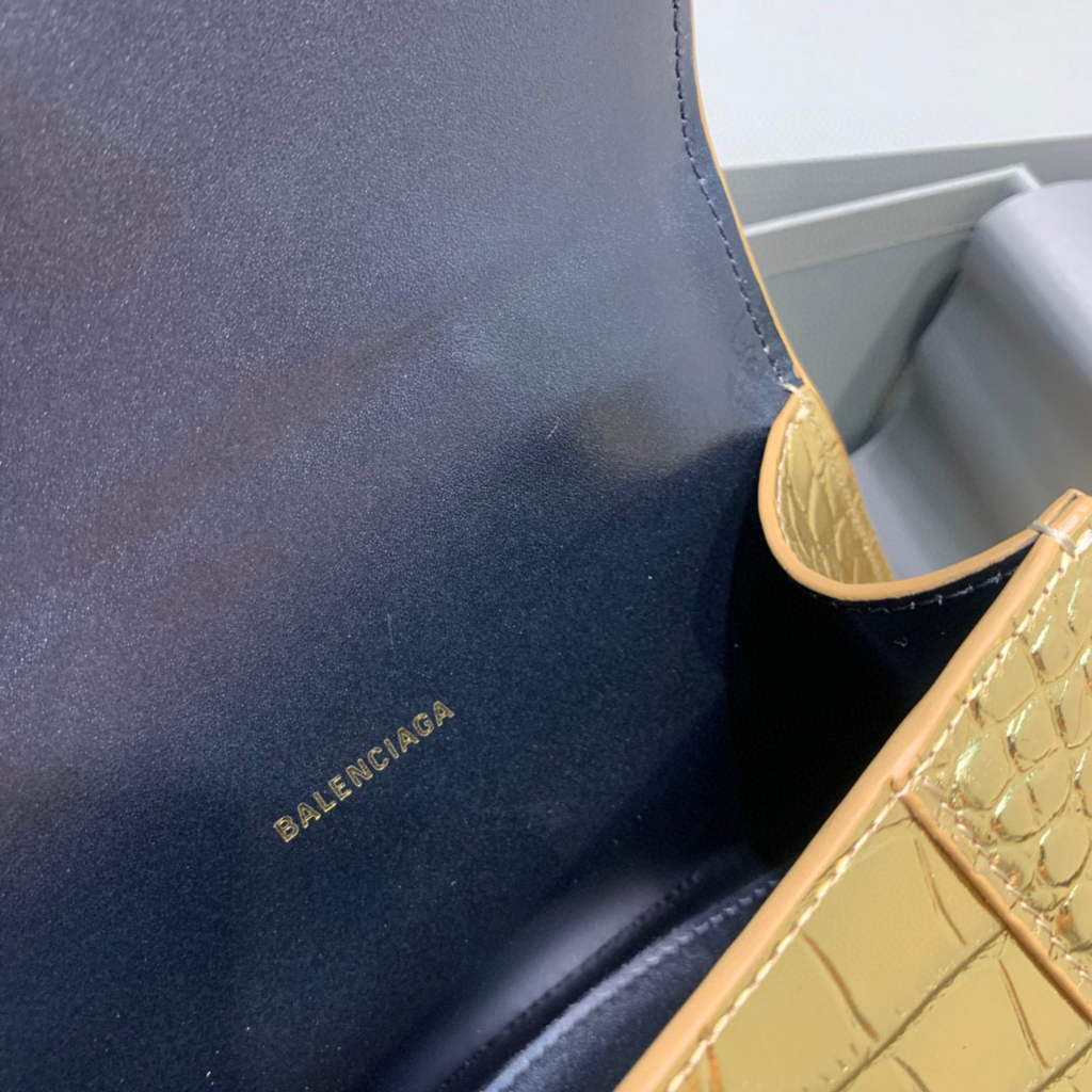 Balenciaga 592833 Hourglass XS Top Handle Bag Gold
