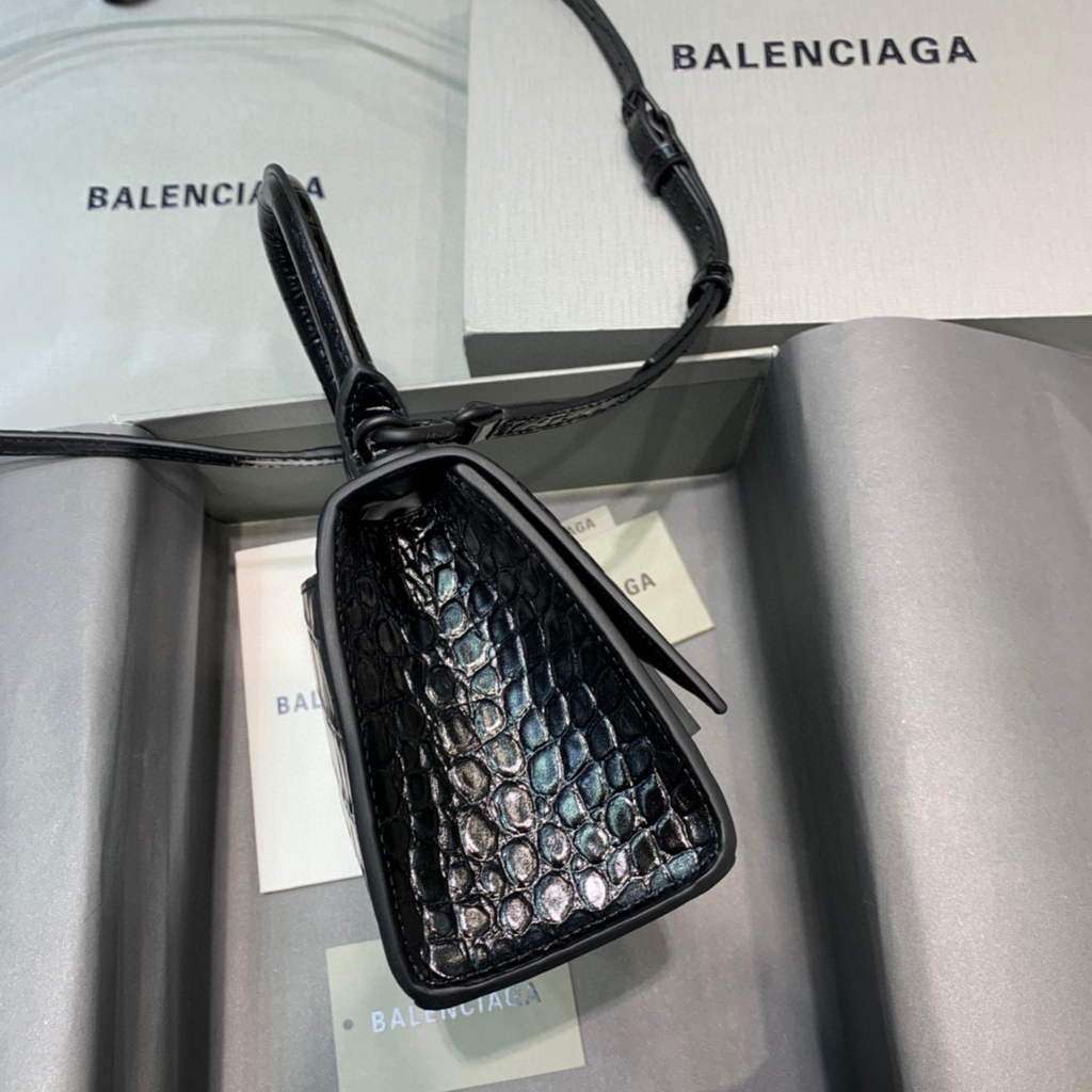 Balenciaga 592833 Hourglass XS Top Handle Bag Black
