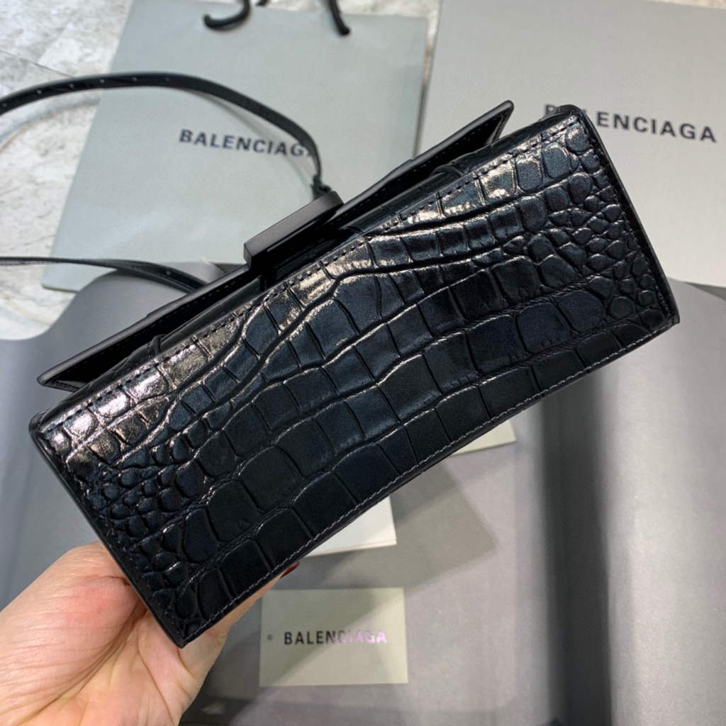 Balenciaga 592833 Hourglass XS Top Handle Bag Black