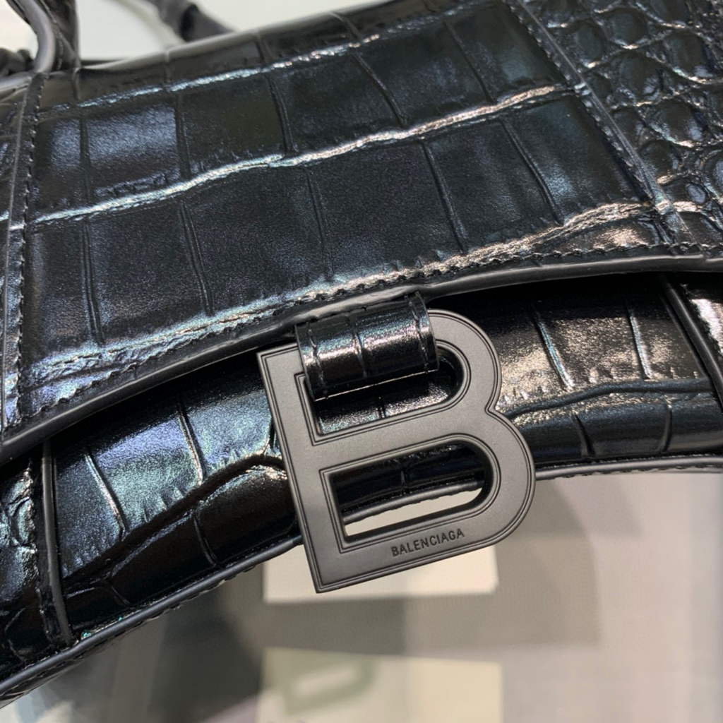 Balenciaga 592833 Hourglass XS Top Handle Bag Black