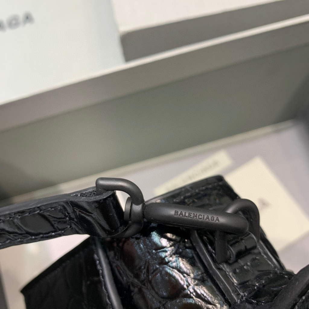 Balenciaga 592833 Hourglass XS Top Handle Bag Black