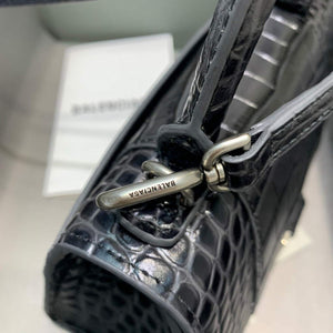 Balenciaga 592833 Hourglass XS Top Handle Bag Black Silver - Default Title - View 5