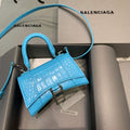 Balenciaga 592833 Hourglass XS Top Handle Bag Blue Silver - Default Title - View 1