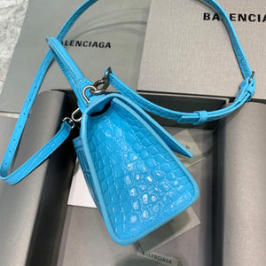 Balenciaga 592833 Hourglass XS Top Handle Bag Blue Silver - Default Title - View 3