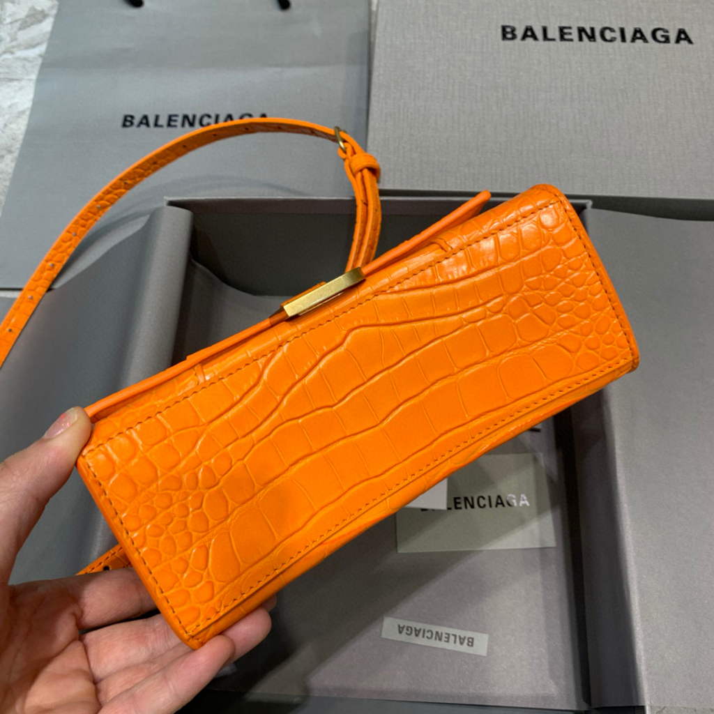 Balenciaga 592833 Hourglass XS Top Handle Bag Orange
