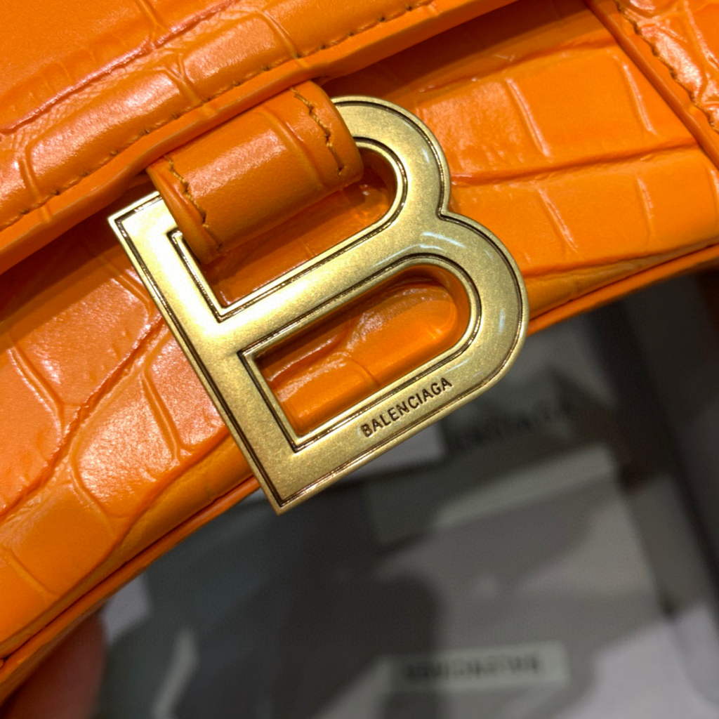 Balenciaga 592833 Hourglass XS Top Handle Bag Orange