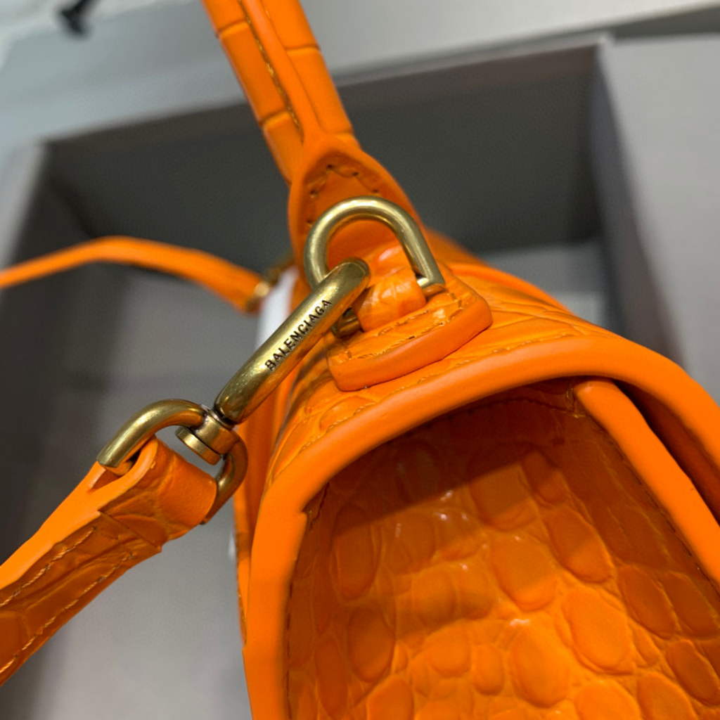 Balenciaga 592833 Hourglass XS Top Handle Bag Orange