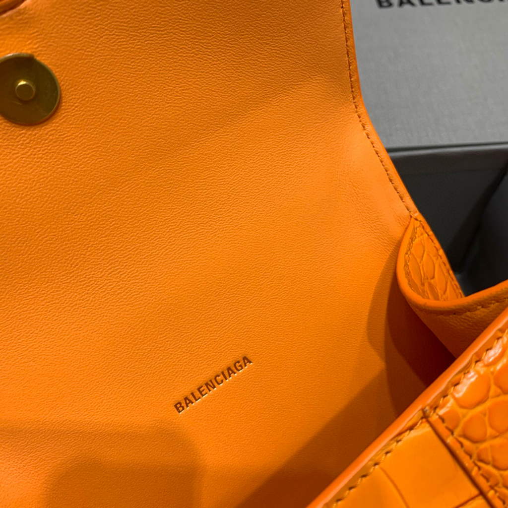 Balenciaga 592833 Hourglass XS Top Handle Bag Orange