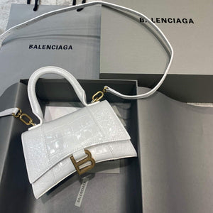 Balenciaga 592833 Hourglass XS Top Handle Bag White Gold - Default Title - View 1