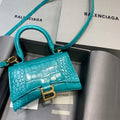 Balenciaga 592833 Hourglass XS Top Handle Bag Blue Gold - Default Title - View 1