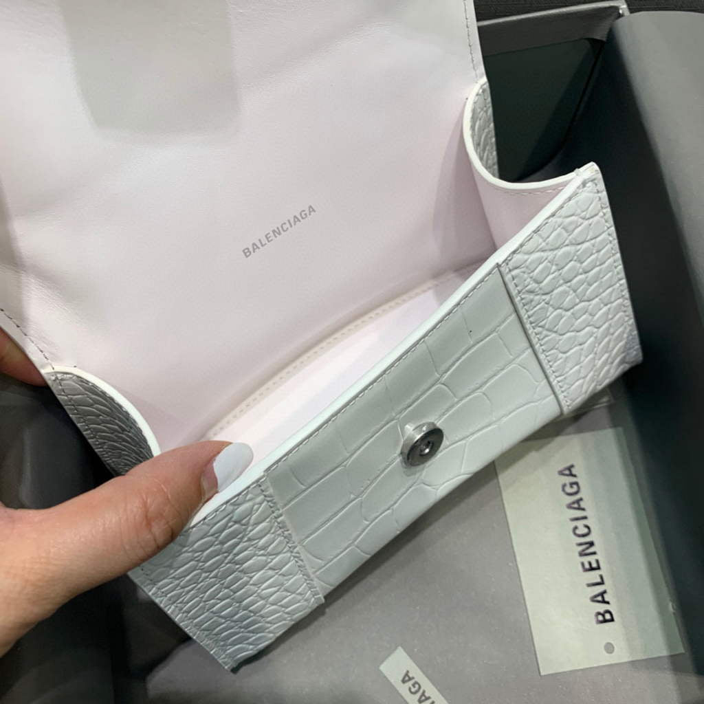 Balenciaga 592833 Hourglass XS Top Handle Bag White