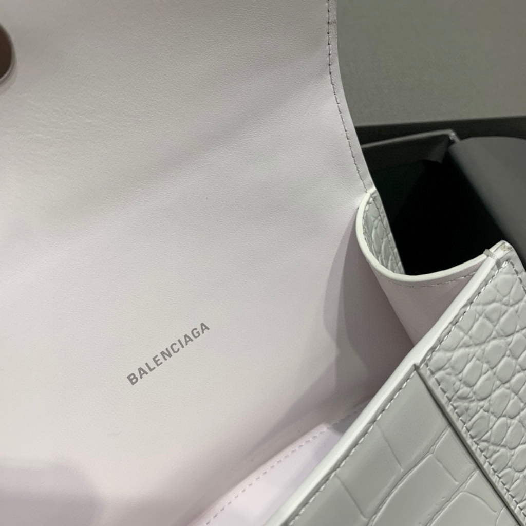 Balenciaga 592833 Hourglass XS Top Handle Bag White