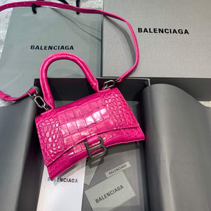 Balenciaga 592833 Hourglass XS Top Handle Bag Plum - Default Title - View 1