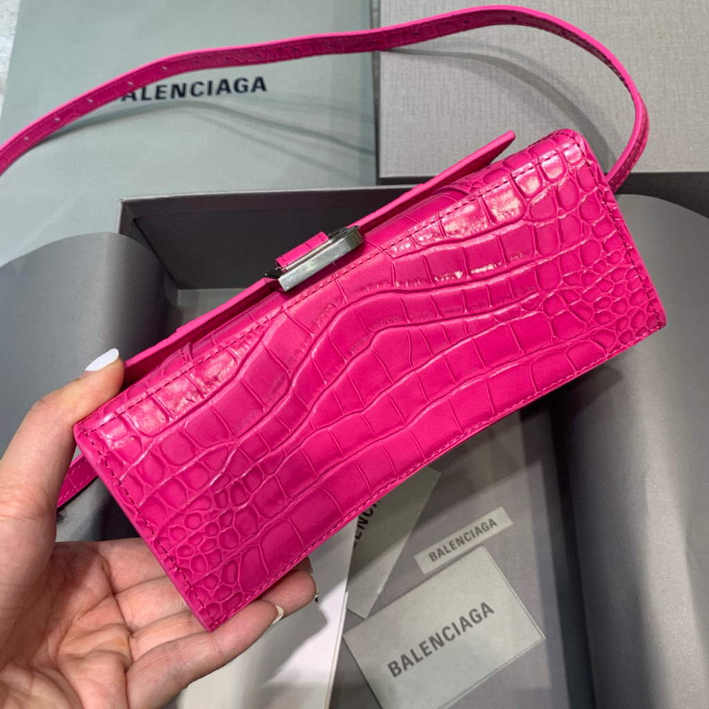 Balenciaga 592833 Hourglass XS Top Handle Bag Plum