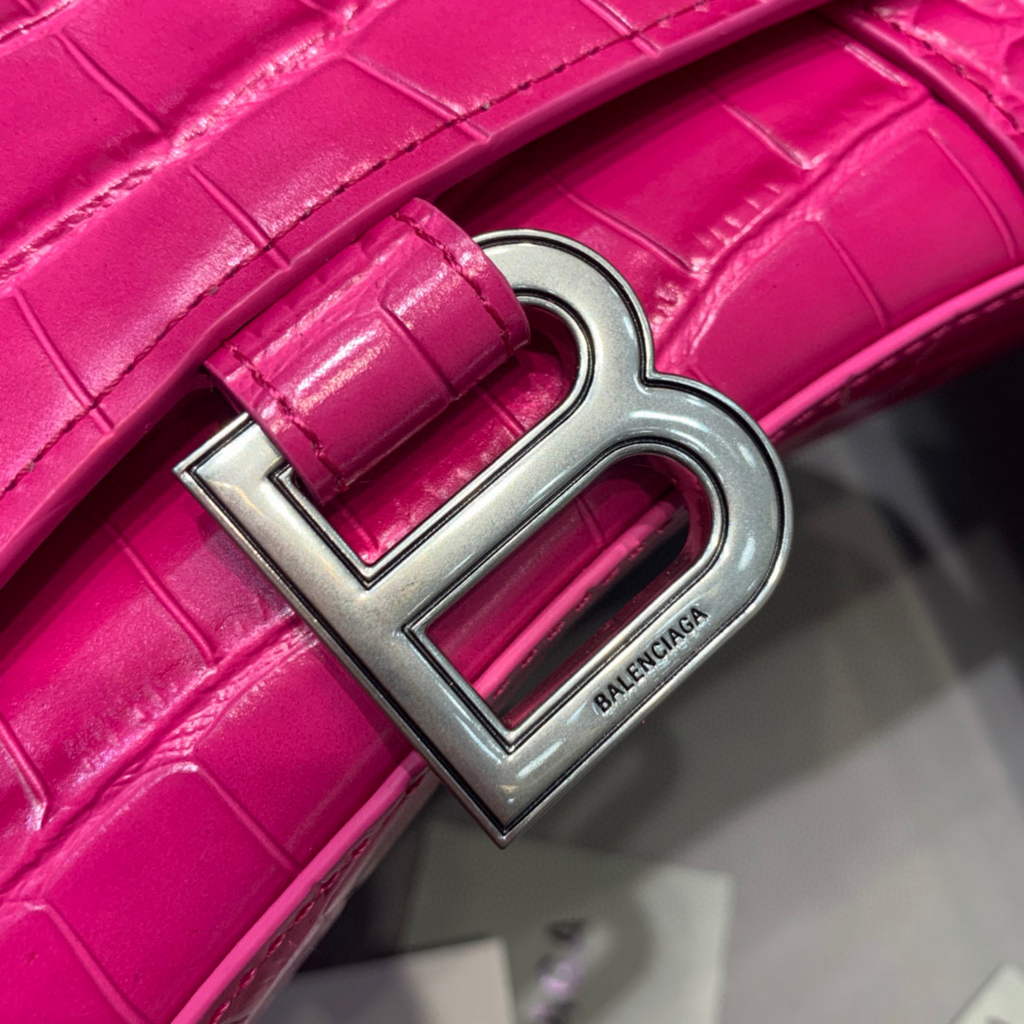 Balenciaga 592833 Hourglass XS Top Handle Bag Plum
