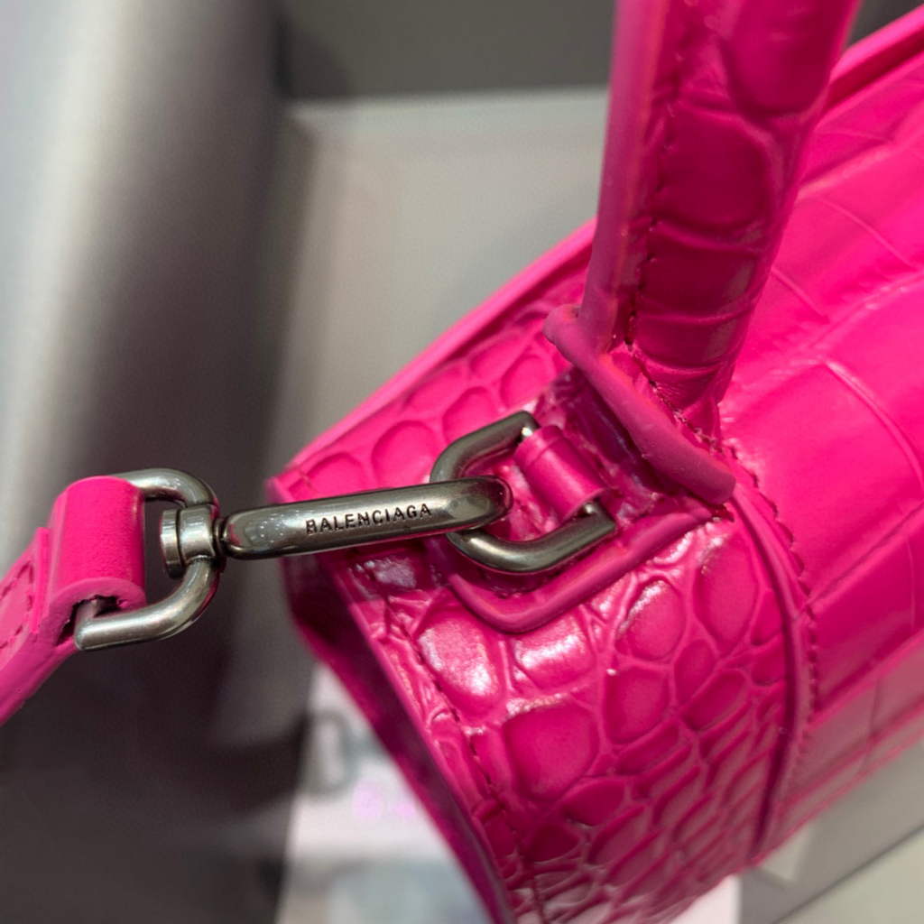 Balenciaga 592833 Hourglass XS Top Handle Bag Plum