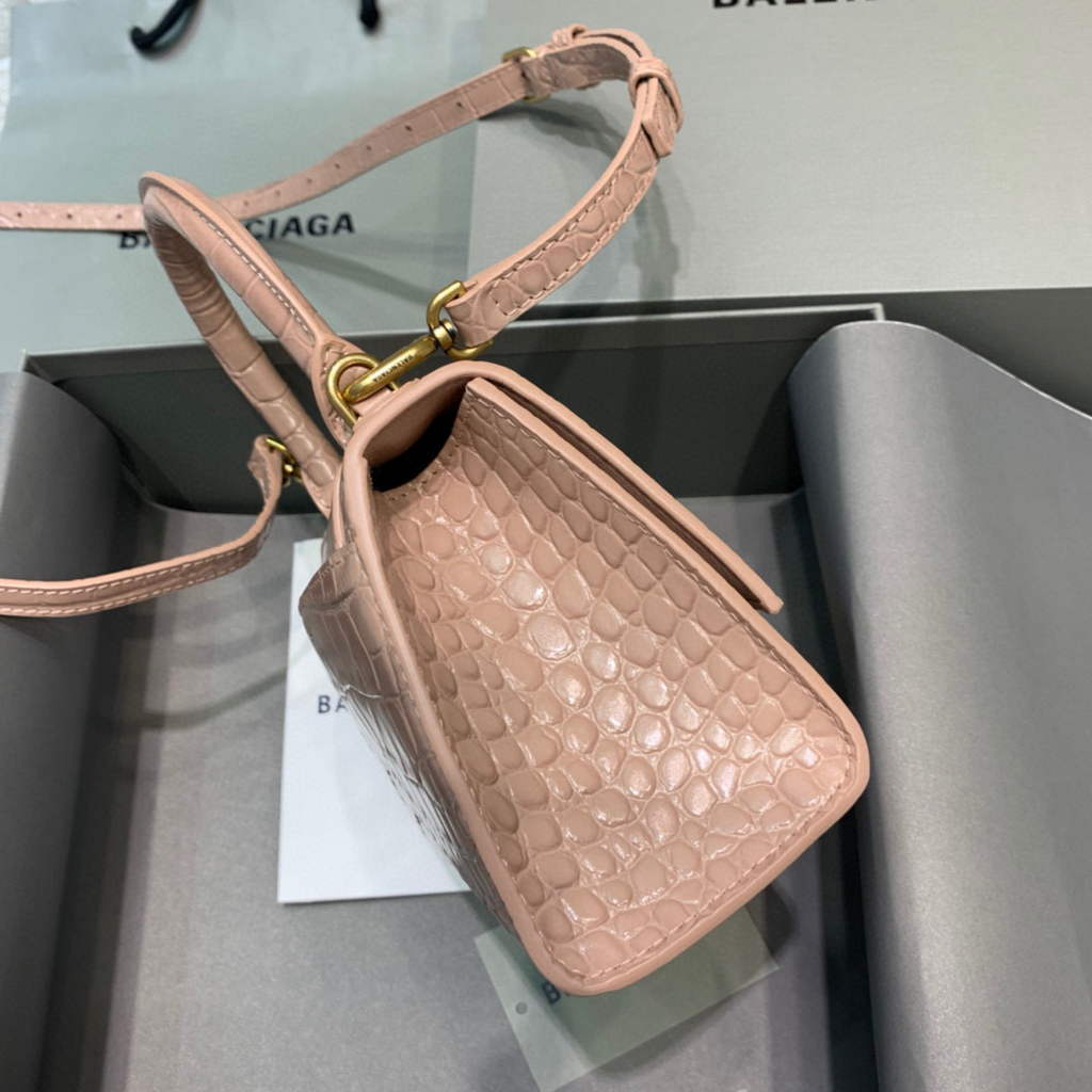 Balenciaga 592833 Hourglass XS Top Handle Bag Light Pink