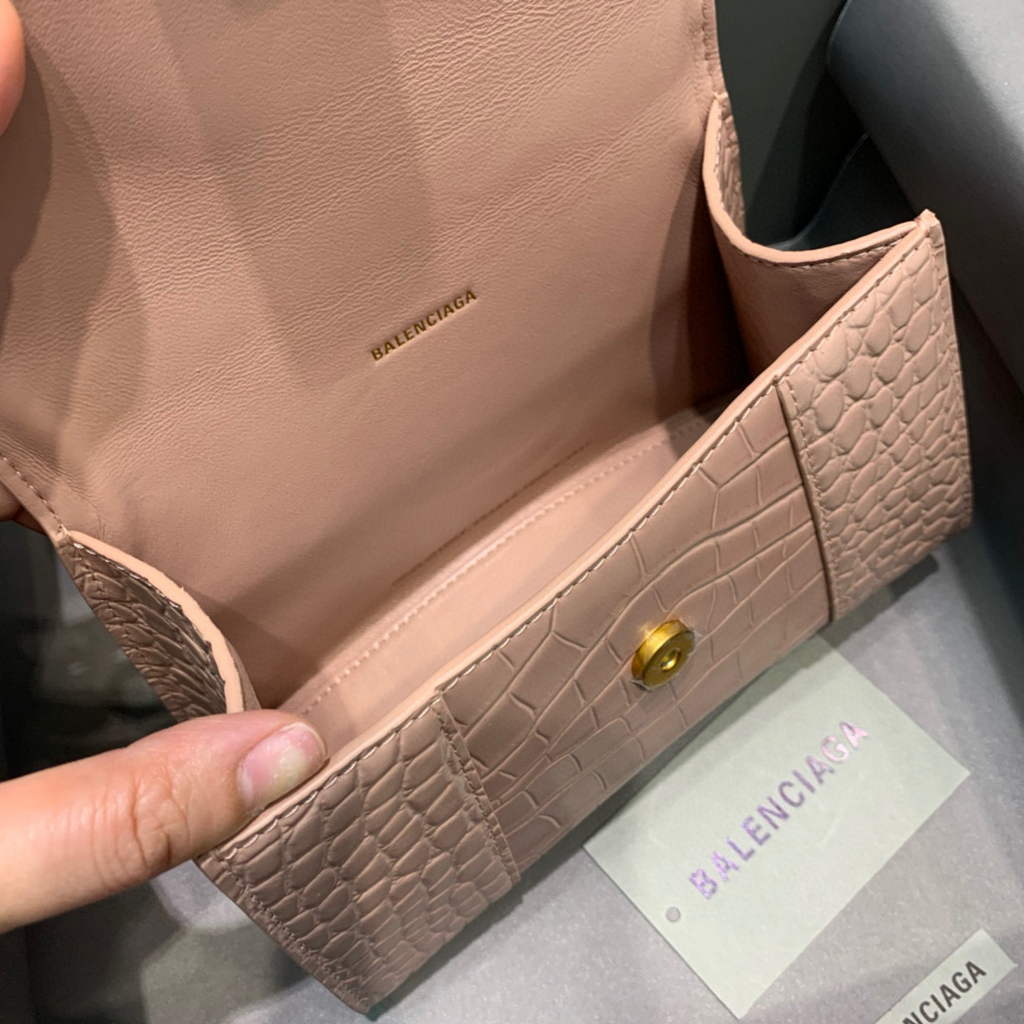 Balenciaga 592833 Hourglass XS Top Handle Bag Light Pink