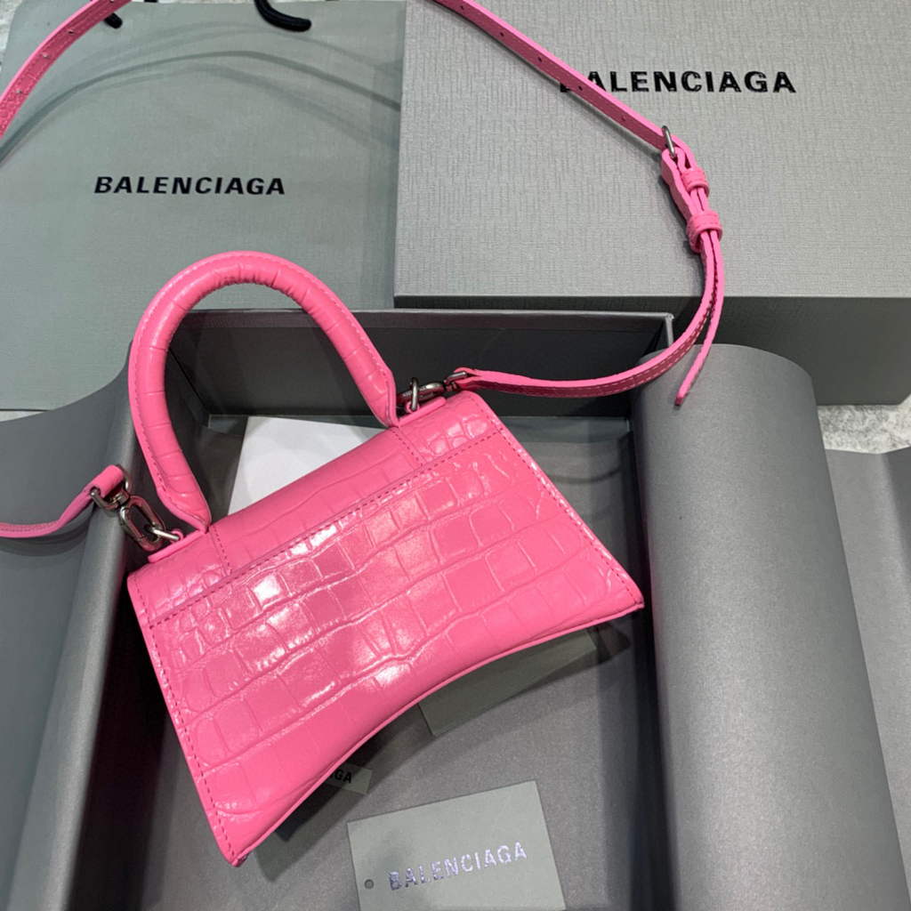 Balenciaga 592833 Hourglass XS Top Handle Bag Pink