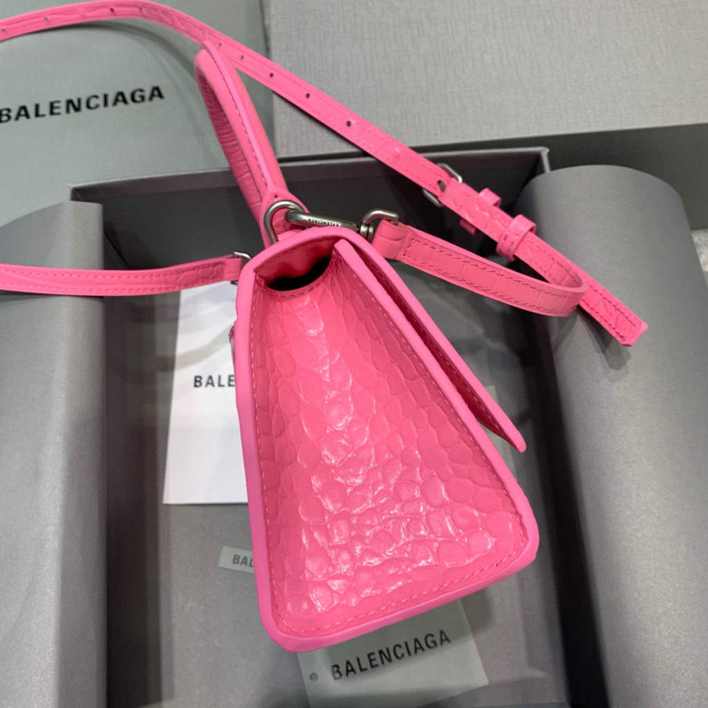 Balenciaga 592833 Hourglass XS Top Handle Bag Pink