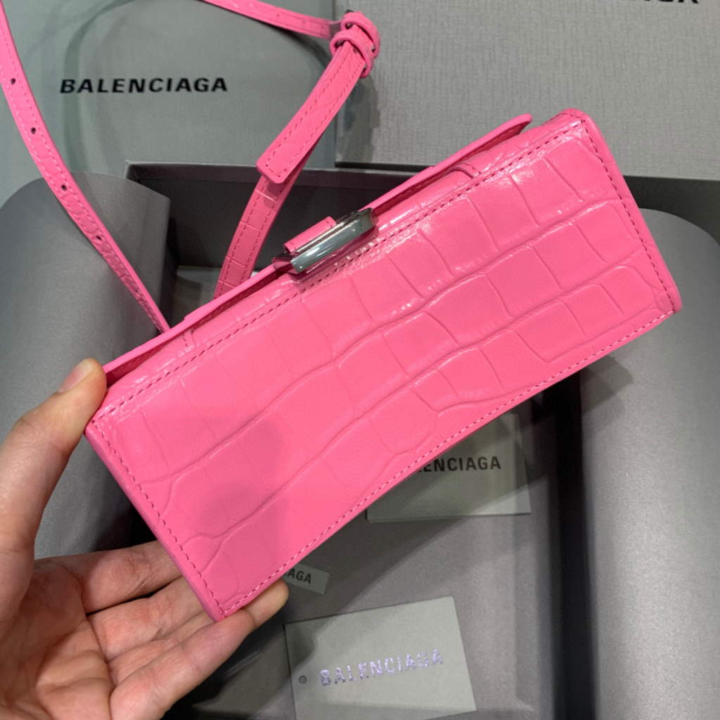 Balenciaga 592833 Hourglass XS Top Handle Bag Pink