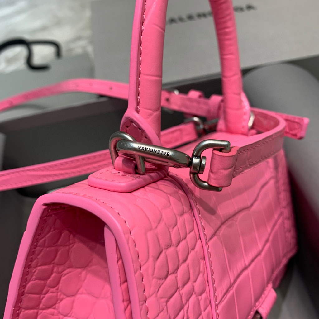 Balenciaga 592833 Hourglass XS Top Handle Bag Pink