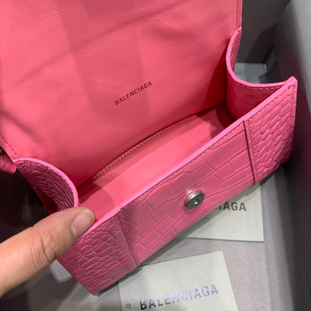 Balenciaga 592833 Hourglass XS Top Handle Bag Pink