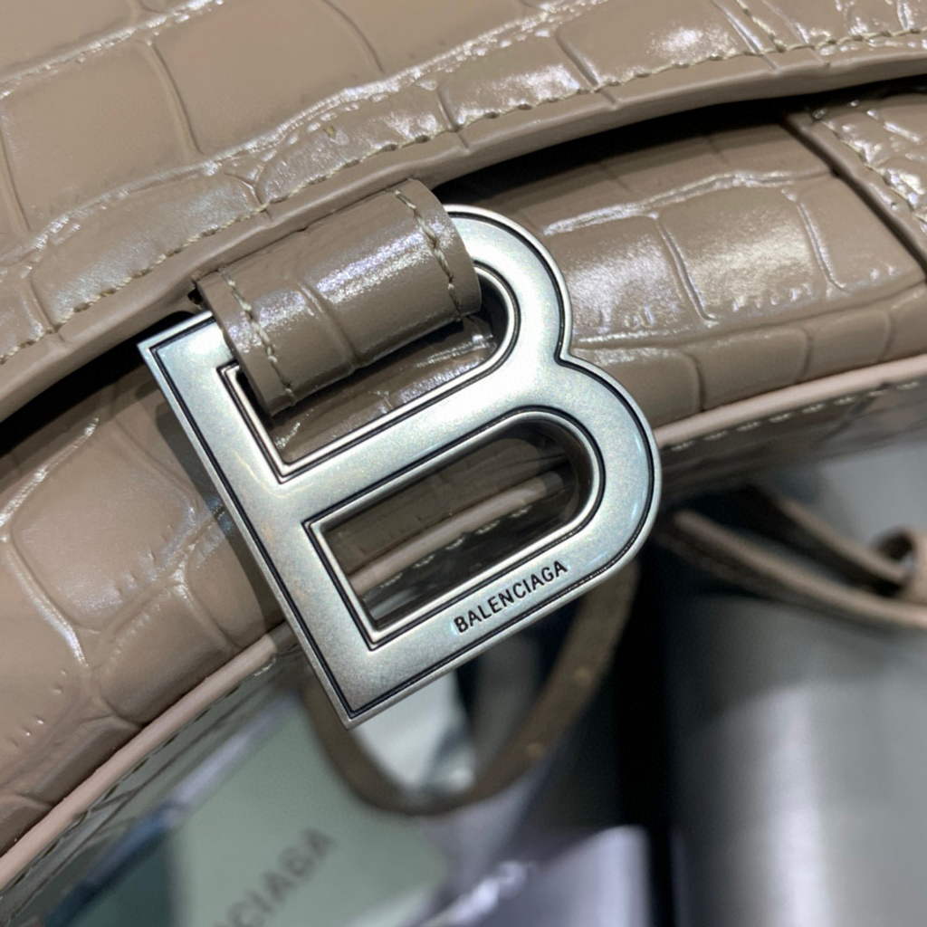 Balenciaga 592833 Hourglass XS Top Handle Bag Kakhi