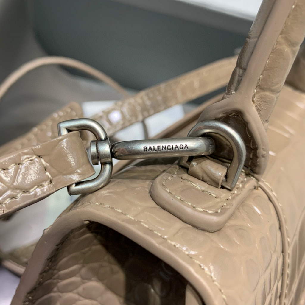 Balenciaga 592833 Hourglass XS Top Handle Bag Kakhi