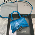 Balenciaga 592833 Hourglass XS Top Handle Bag Blue - Default Title - View 1