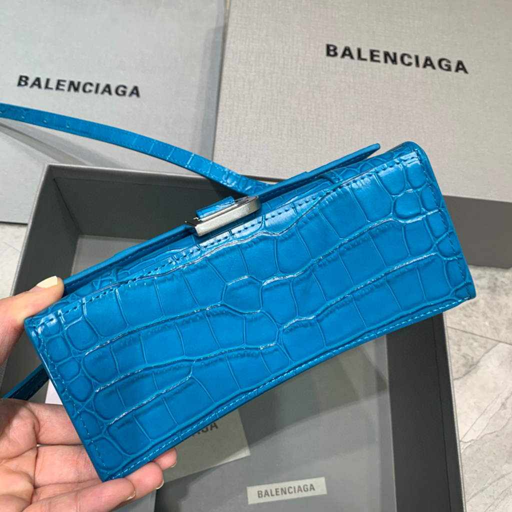 Balenciaga 592833 Hourglass XS Top Handle Bag Blue