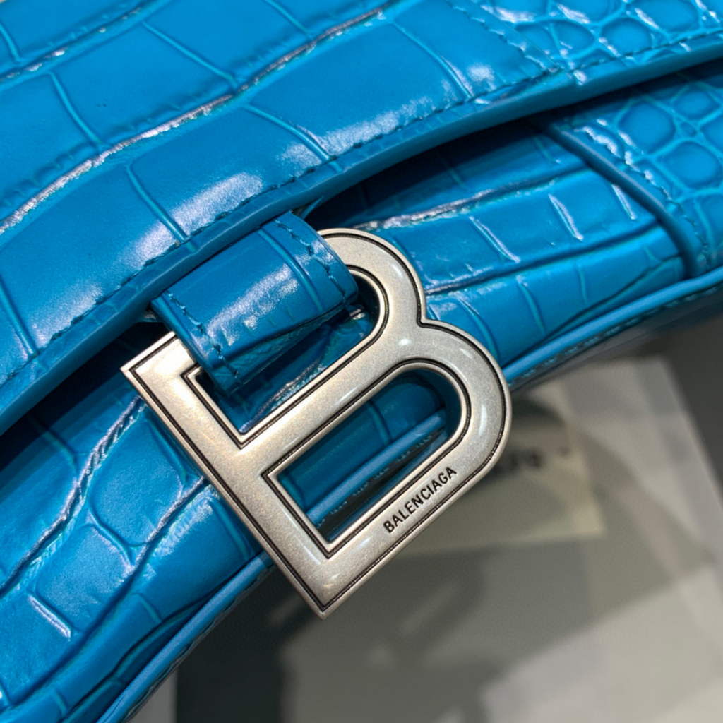 Balenciaga 592833 Hourglass XS Top Handle Bag Blue
