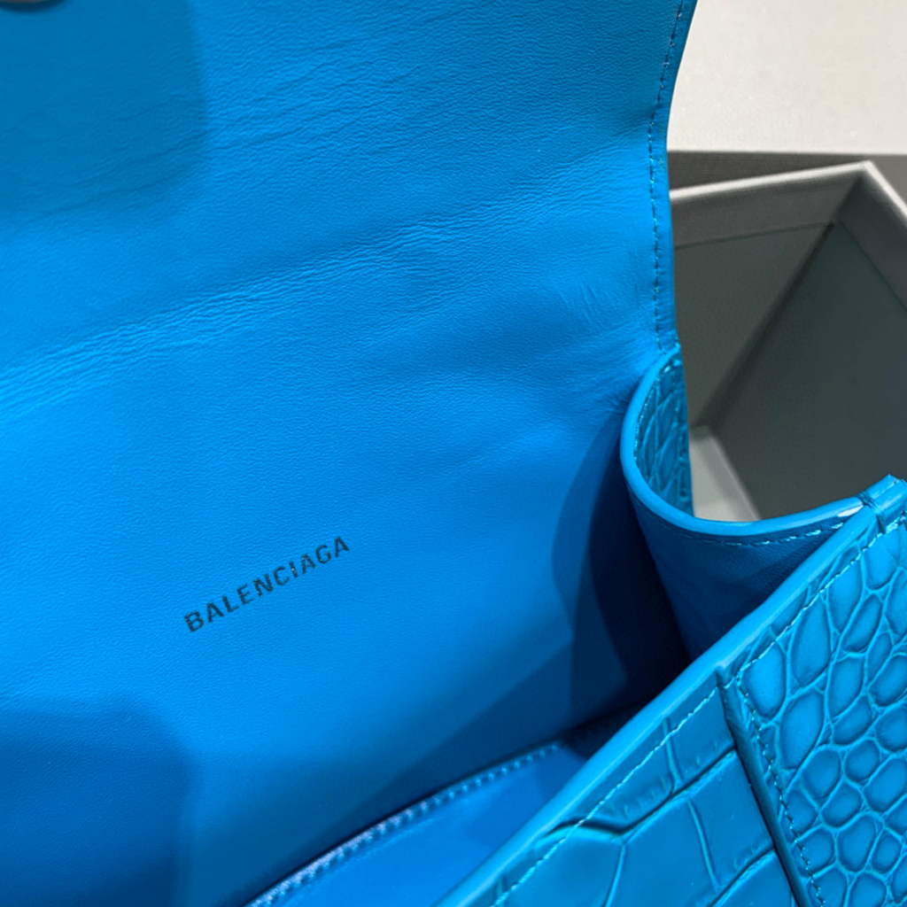 Balenciaga 592833 Hourglass XS Top Handle Bag Blue