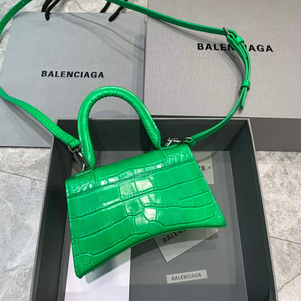 Balenciaga 592833 Hourglass XS Top Handle Bag Green