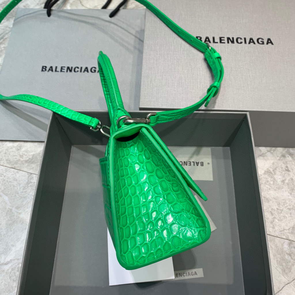 Balenciaga 592833 Hourglass XS Top Handle Bag Green