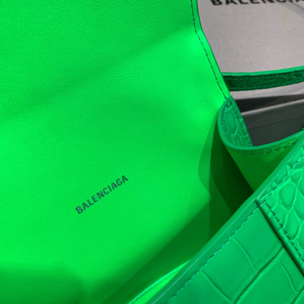 Balenciaga 592833 Hourglass XS Top Handle Bag Green