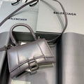 Balenciaga 592833 Hourglass XS Top Handle Leather Bag Gray - Default Title - View 1
