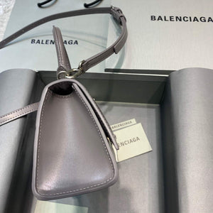 Balenciaga 592833 Hourglass XS Top Handle Leather Bag Gray - Default Title - View 3