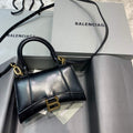 Balenciaga 592833 Hourglass XS Top Handle Leather Bag Black Gold - Default Title - View 1