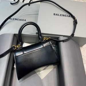 Balenciaga 592833 Hourglass XS Top Handle Leather Bag Black Gold - Default Title - View 2