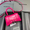 Balenciaga 592833 Hourglass XS Top Handle Leather Bag Plum - Default Title - View 1