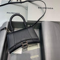 Balenciaga 592833 Hourglass XS Top Handle Leather HandBag Black - Default Title - View 1
