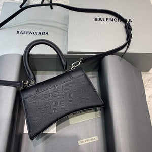 Balenciaga 592833 Hourglass XS Top Handle Leather HandBag Black - Default Title - View 2