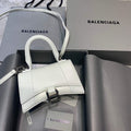 Balenciaga 592833 Hourglass XS Top Handle Leather HandBag White - Default Title - View 1