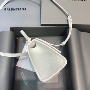 Balenciaga 592833 Hourglass XS Top Handle Leather HandBag White - Default Title - View 3