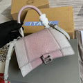 Balenciaga 593546 Flash drilling Hourglass Small Top Handle Bag Pink