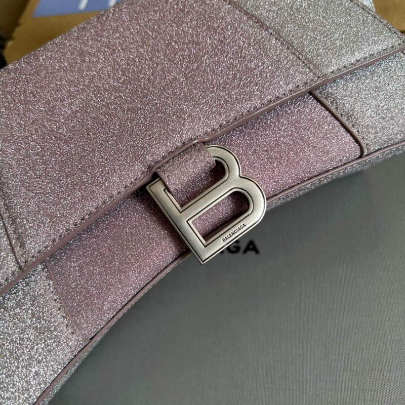 Balenciaga 593546 Flash drilling Hourglass Small Top Handle Bag Pink