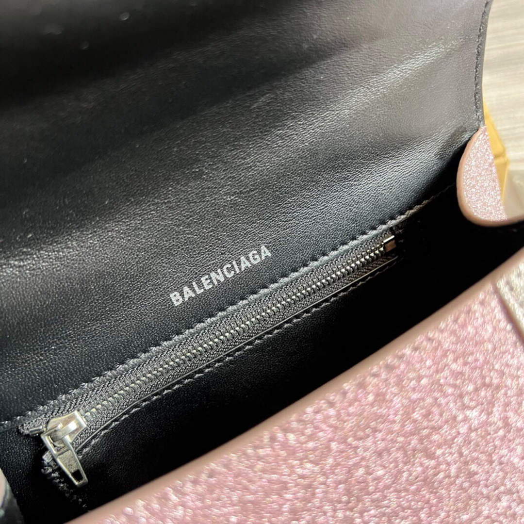 Balenciaga 593546 Flash drilling Hourglass Small Top Handle Bag Pink